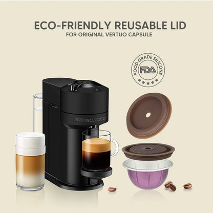 Reusable Lid for Vertuo Coffee Pods